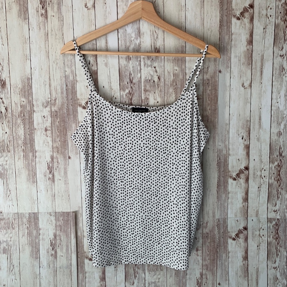 The Limited White and Black Polka Dot Tank XL